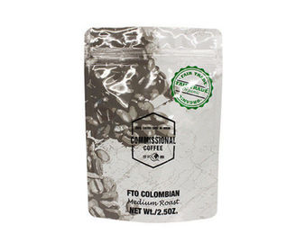 Resealable Foil Coffee Bags Customized Size With One Way Degassing Valve
