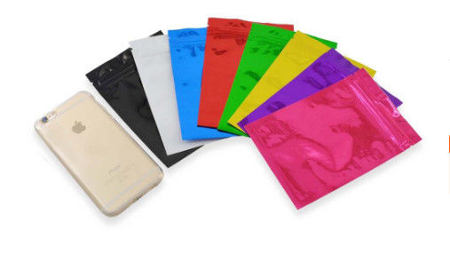 Sac en plastique adapté aux besoins du client de tirette, sacs zip-lock argentés pour l'emballage mobile de trésor fournisseur