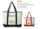 Natural / Navy Cotton Canvas Tote Bag Double Layer Fabric Customized Printed