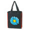 Black Cotton Canvas Tote Bag With Zipper Customized Service Available
